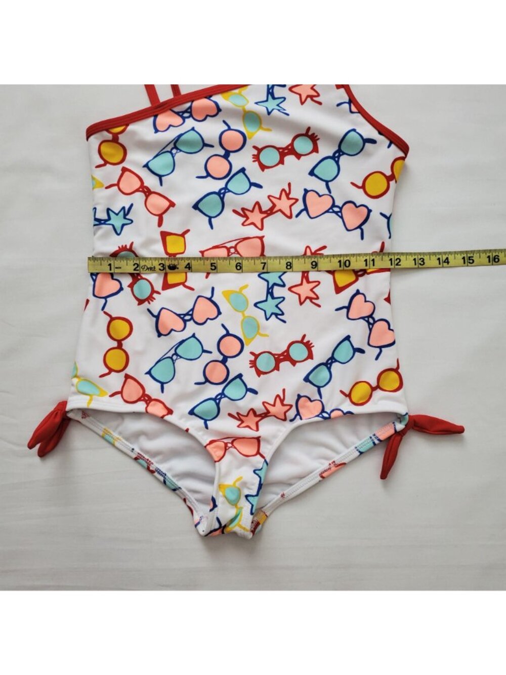 LANDS' END Girls White/Multicolor Sunglasses Print One-Piece Swimsuit Size 7+ - Picture 9 of 11
